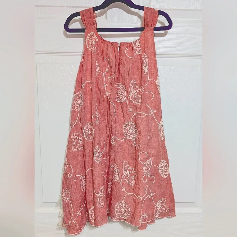 Isobella & Chloe Coral Girls Dress W/Lace Ruffles -Sz 8 - Picture 4 of 5